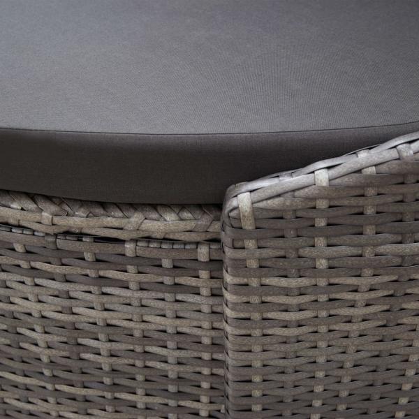 Outdoor-Loungebett mit Dach Grau