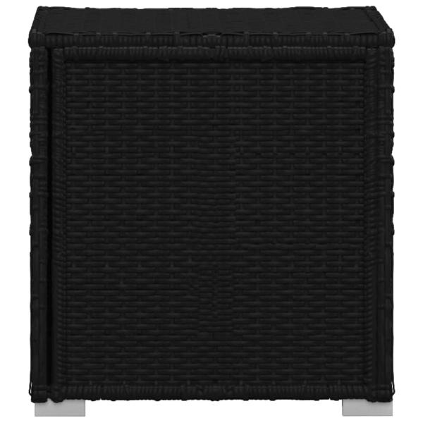 Sonnenliege mit Auflage und Teetisch Poly Rattan Schwarz
