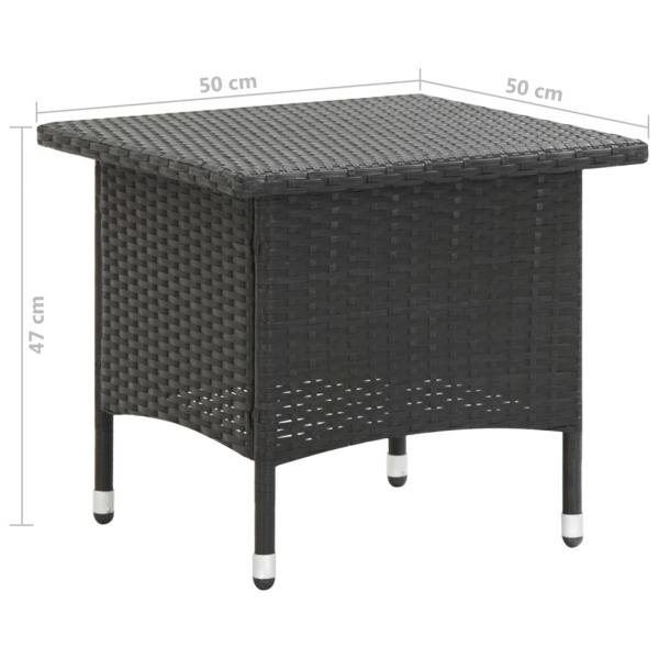 Beistelltisch Schwarz 50x50x47 cm Poly Rattan
