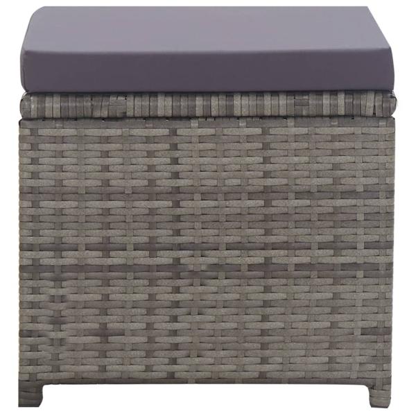 5-tlg. Garten-Essgruppe Poly Rattan Akazie Massivholz Anthrazit