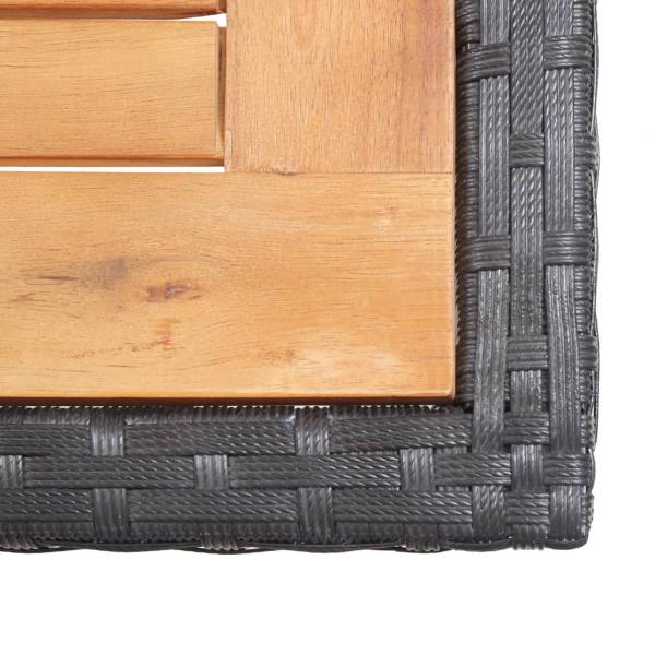 15-tlg. Garten-Essgruppe mit Auflagen Poly Rattan Schwarz