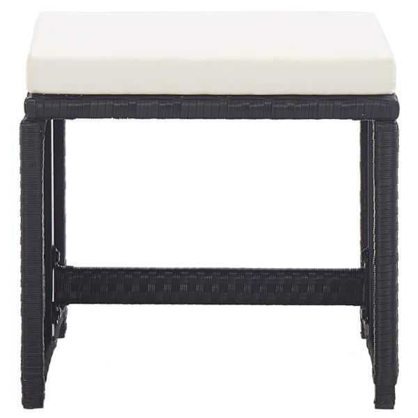 17-tlg. Garten-Essgruppe mit Auflagen Poly Rattan Schwarz