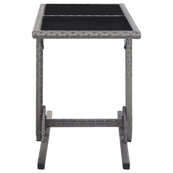 Gartentisch Anthrazit 110x53x72 cm Glas und Poly Rattan