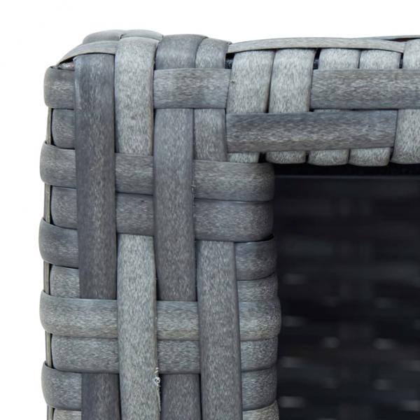 Spa-Einstiegsstufe Grau Poly Rattan 92×45×25 cm