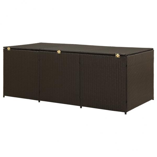 Gartenbox Poly Rattan 180x90x70 cm Braun