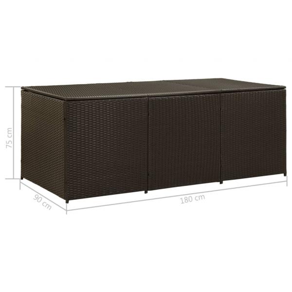 Gartenbox Poly Rattan 180x90x70 cm Braun