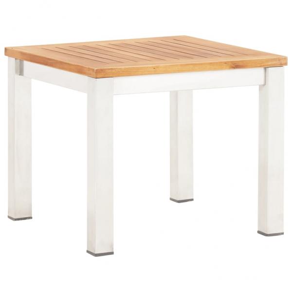 ARDEBO.de - Garten-Beistelltisch 45x45x38 cm Massivholz Akazie Edelstahl