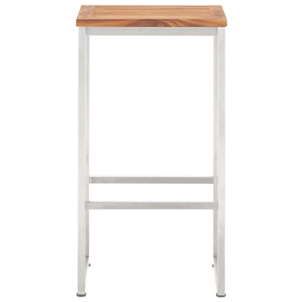 Barhocker 4 Stk. Massivholz Akazie und Edelstahl