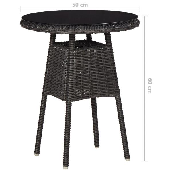 Gartenstühle 2 Stk. mit Teetisch Poly Rattan Schwarz