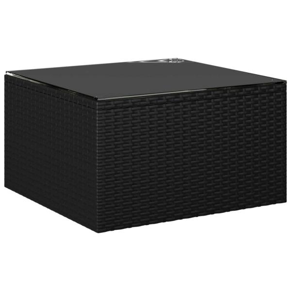 9-tlg. Garten-Lounge-Set mit Auflagen Poly Rattan Schwarz