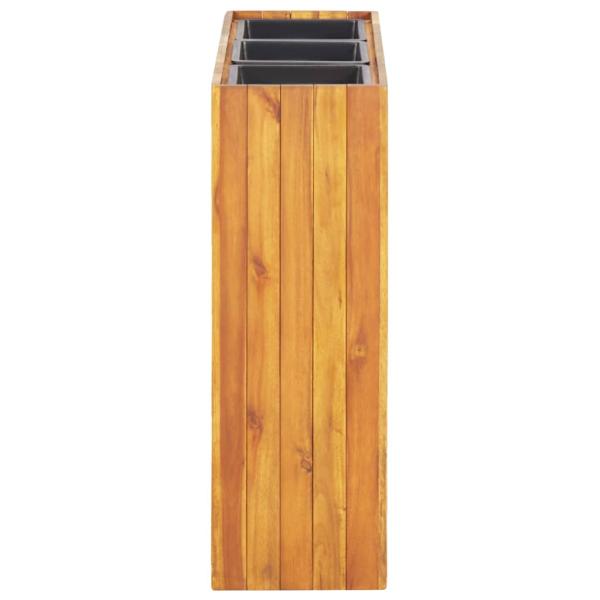 Garten-Hochbeet mit 3 Töpfen Massivholz Akazie