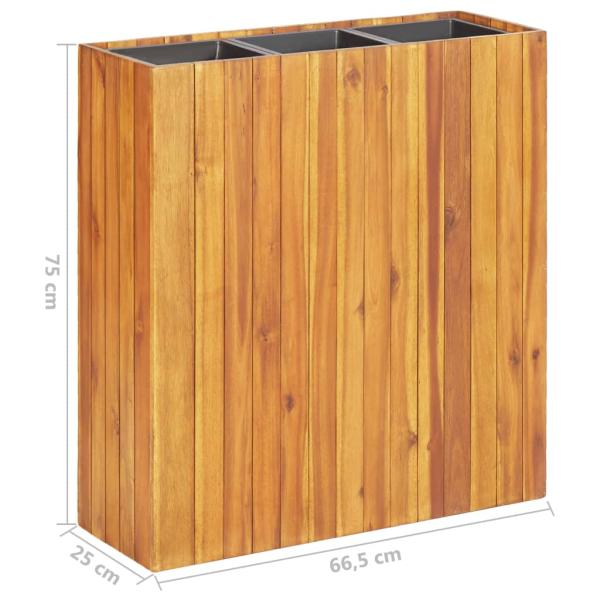 Garten-Hochbeet mit 3 Töpfen Massivholz Akazie
