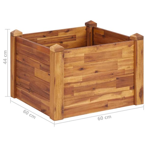 Garten-Hochbeet 60 x 60 x 44 cm Massivholz Akazie