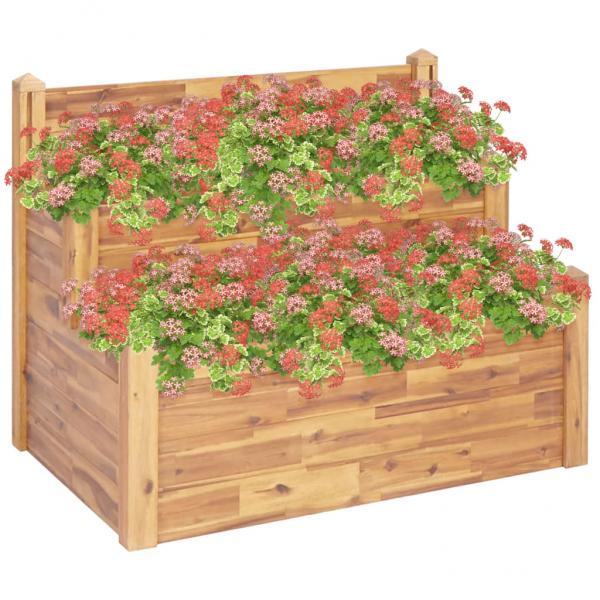 ARDEBO.de - Pflanzkübel auf 2 Ebenen 110 x 75 x 84 cm Massivholz Akazie