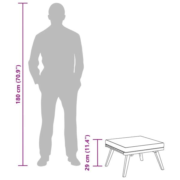 Garten-Fußhocker mit Auflage 60×60×29 cm Akazie Massivholz