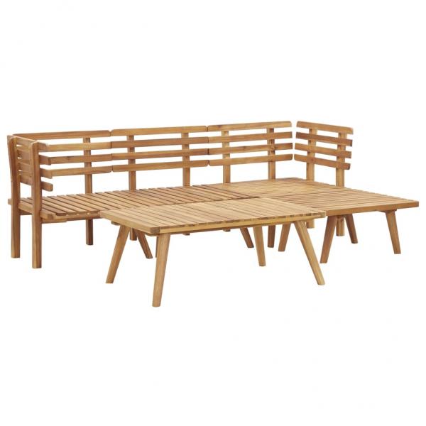 5-tlg. Garten-Lounge-Set Massivholz Akazie