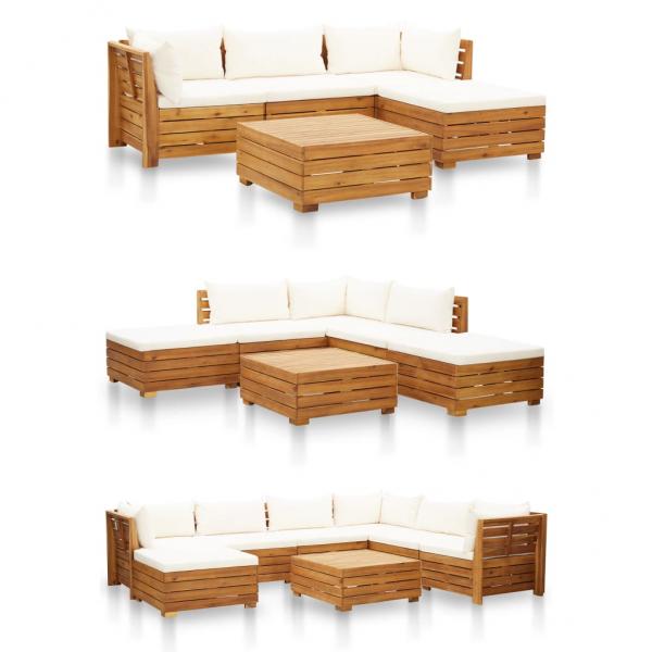ARDEBO.de - Modular-Sofa-Eckelement 1 Stk. mit Kissen Akazien Massivholz
