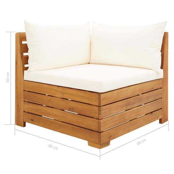Modular-Sofa-Eckelement 1 Stk. mit Kissen Akazien Massivholz