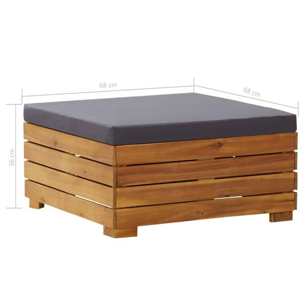 ARDEBO.de - Modular-Fußhocker 1 Stk. mit Auflage Massivholz Akazie