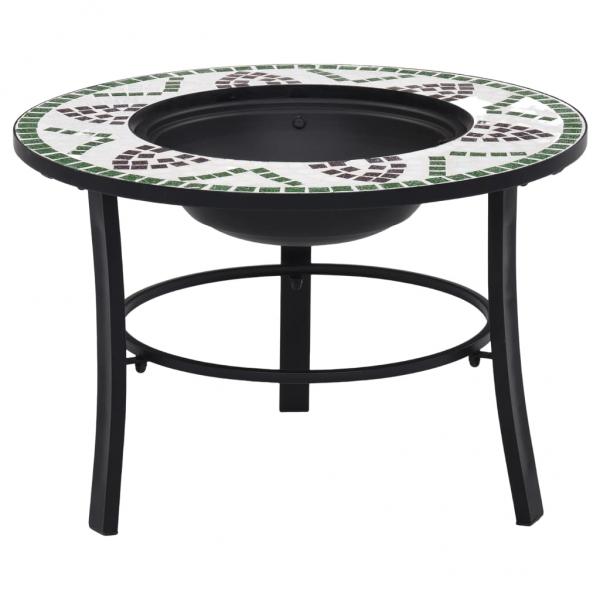 ARDEBO.de - Feuerstelle Mosaik Keramik Grün 68 cm