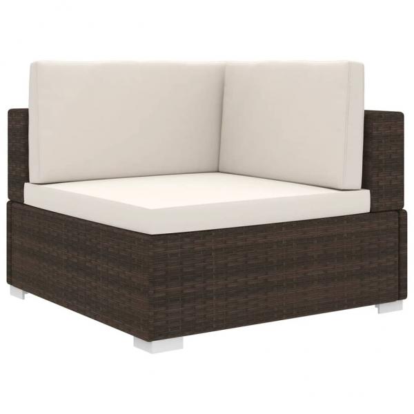 ARDEBO.de - Modular-Sofa-Eckteil 1 Stk. + Auflagen Poly Rattan Braun