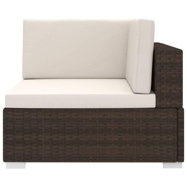 Modular-Sofa-Eckteil 1 Stk. + Auflagen Poly Rattan Braun