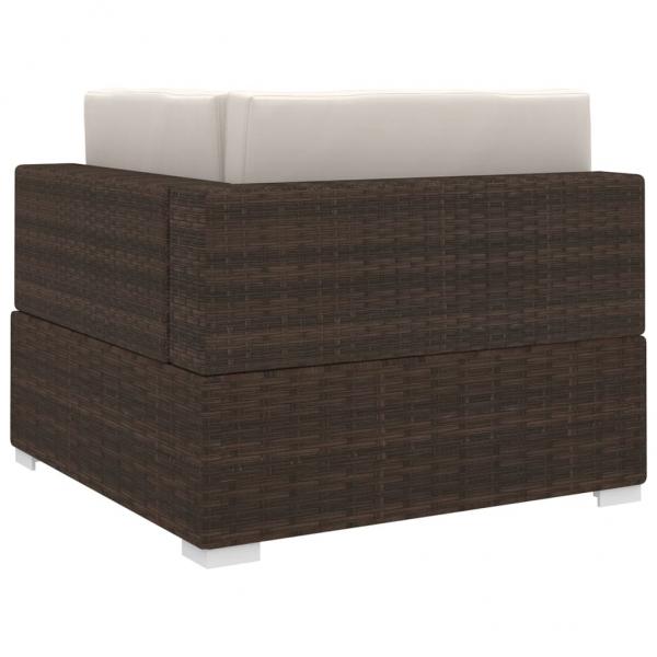 Modular-Sofa-Eckteil 1 Stk. + Auflagen Poly Rattan Braun