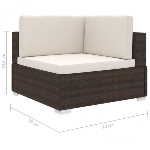 Modular-Sofa-Eckteil 1 Stk. + Auflagen Poly Rattan Braun