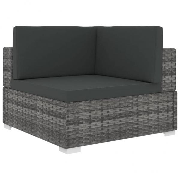 ARDEBO.de - Modular-Sofa-Eckteil 1 Stk. + Auflagen Poly Rattan Grau
