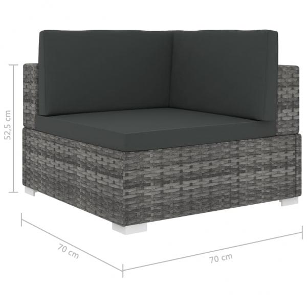 Modular-Sofa-Eckteil 1 Stk. + Auflagen Poly Rattan Grau