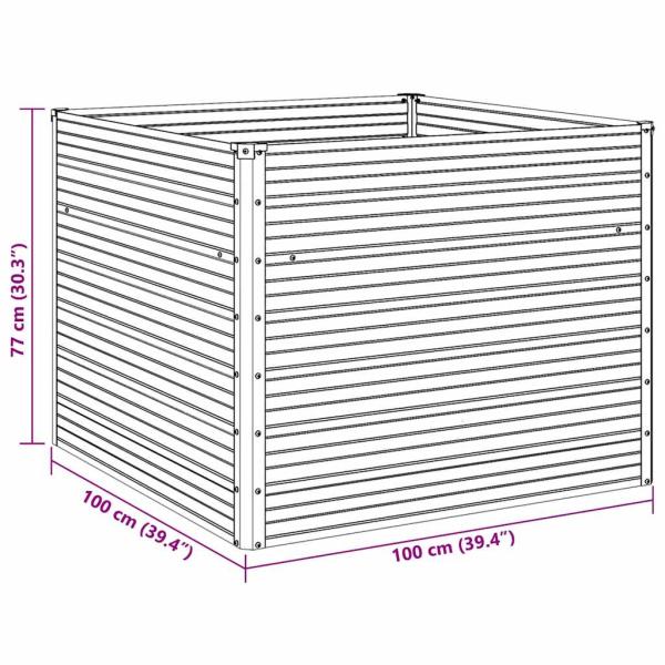 Hochbeet 100 x 100 x 77 cm Verzinkter Stahl Grün