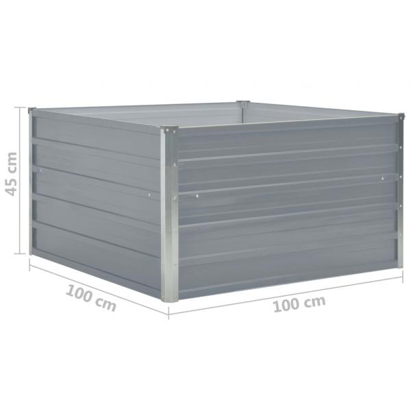 Hochbeet 100 x 100 x 45 cm Verzinkter Stahl Grau