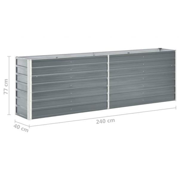Hochbeet Verzinkter Stahl 240x40x77 cm Grau