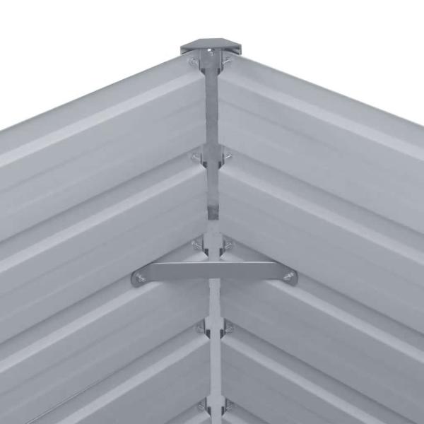 Hochbeet Verzinkter Stahl 240x40x77 cm Grau