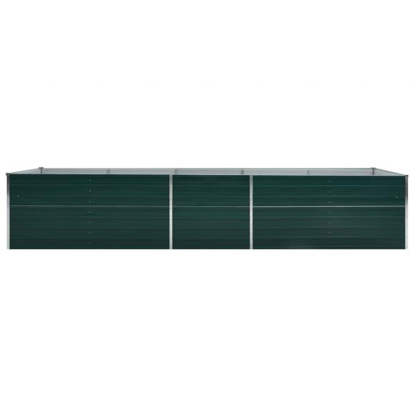 Garten-Hochbeet Verzinkter Stahl 400x80x45 cm Grün