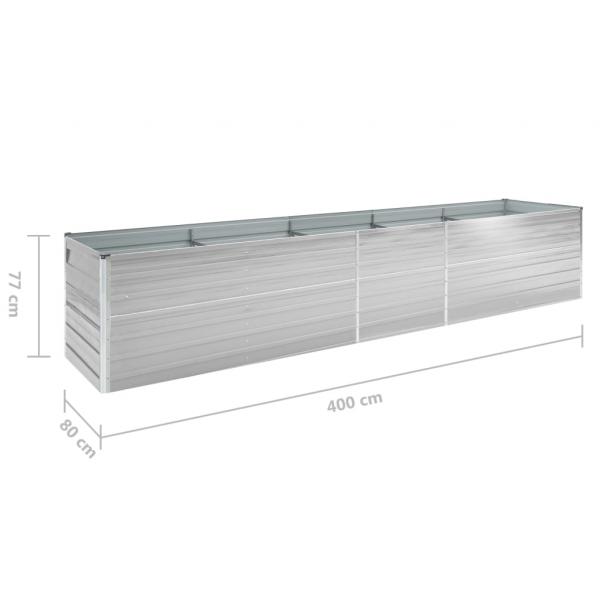 Garten-Hochbeet Verzinkter Stahl 400×80×77 cm Grau