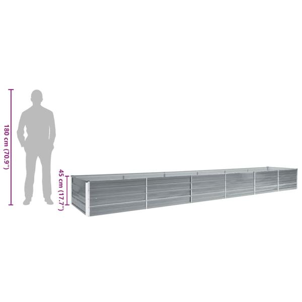 Garten-Hochbeet Verzinkter Stahl 480x80x45 cm Grau