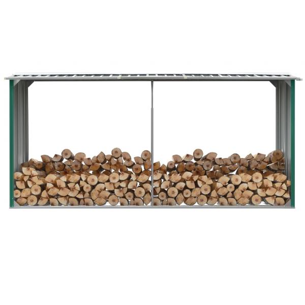 ARDEBO.de - Brennholzlager Verzinkter Stahl 330 x 92 x 153 cm Grün