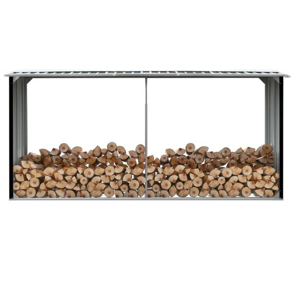 ARDEBO.de - Brennholzlager Verzinkter Stahl 330 x 92 x 153 cm Anthrazit