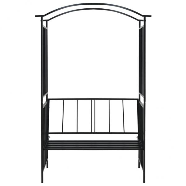 Rosenbogen mit Bank Schwarz 128x50x207 cm Eisen 
