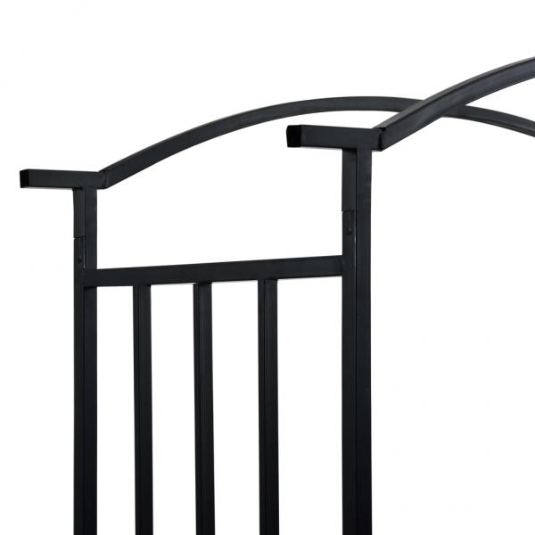 Rosenbogen mit Bank Schwarz 128x50x207 cm Eisen 