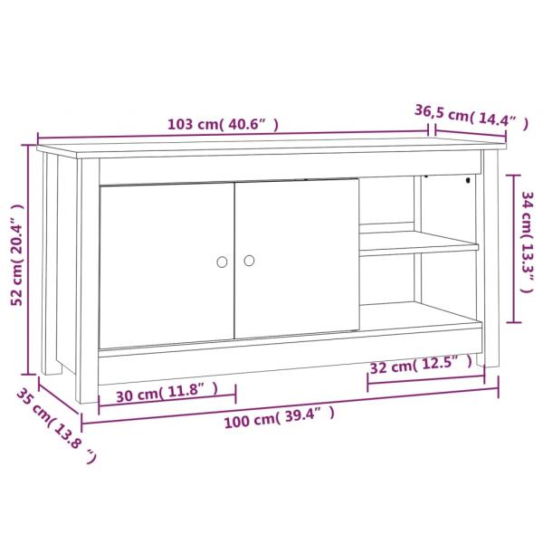 TV-Schrank Honigbraun 103x36,5x52 cm Massivholz Kiefer