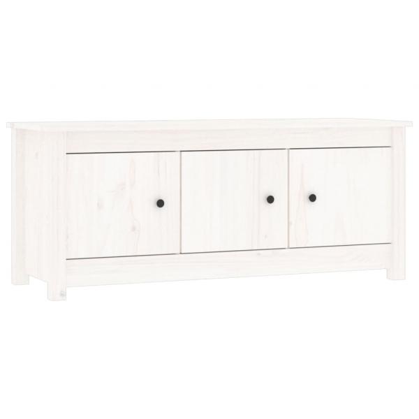 Schuhschrank Weiß 110x38x45,5 cm Massivholz Kiefer