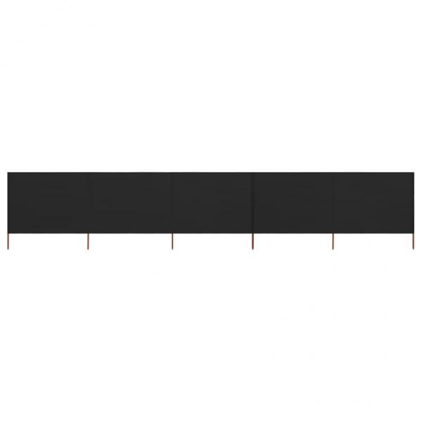 ARDEBO.de - 5-teiliges Windschutzgewebe 600 x 80 cm Schwarz 