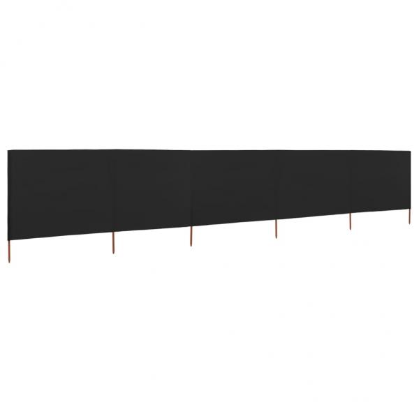 5-teiliges Windschutzgewebe 600 x 80 cm Schwarz 