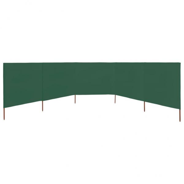 5-teiliges Windschutzgewebe 600 x 160 cm Grün