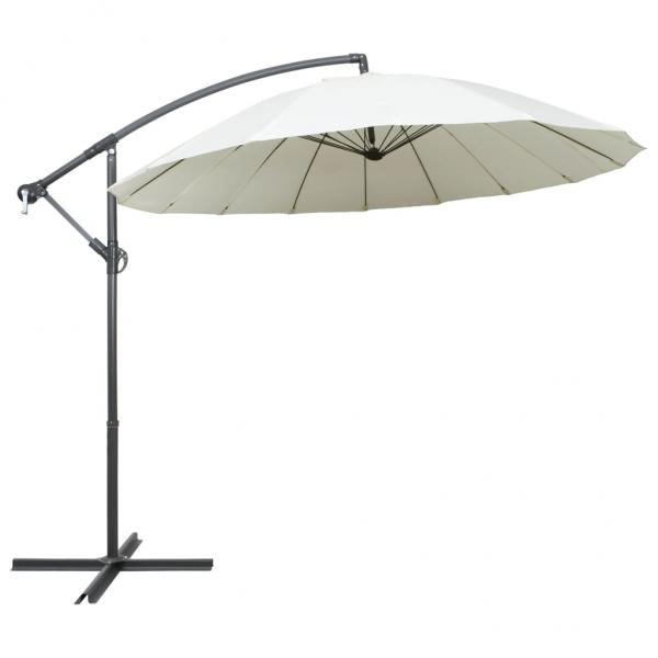 ARDEBO.de - Ampelschirm Weiß 3 m Aluminium-Mast