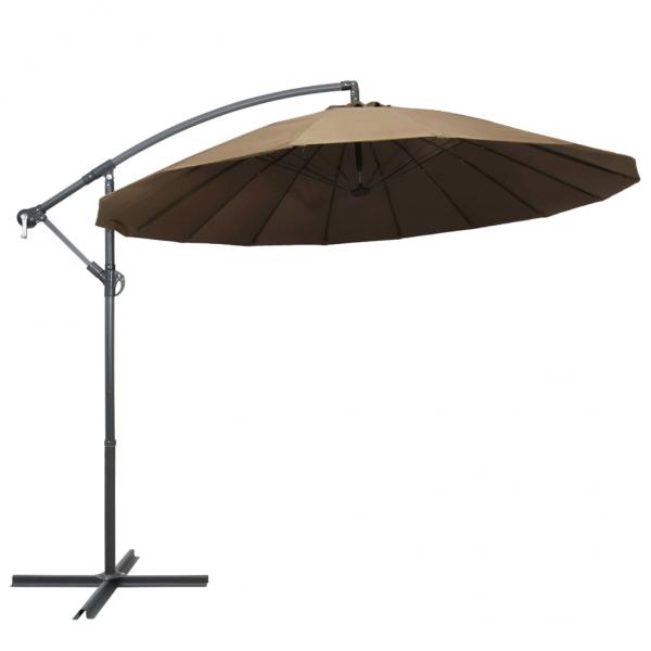 ARDEBO.de - Ampelschirm Taupe 3 m Aluminium-Mast