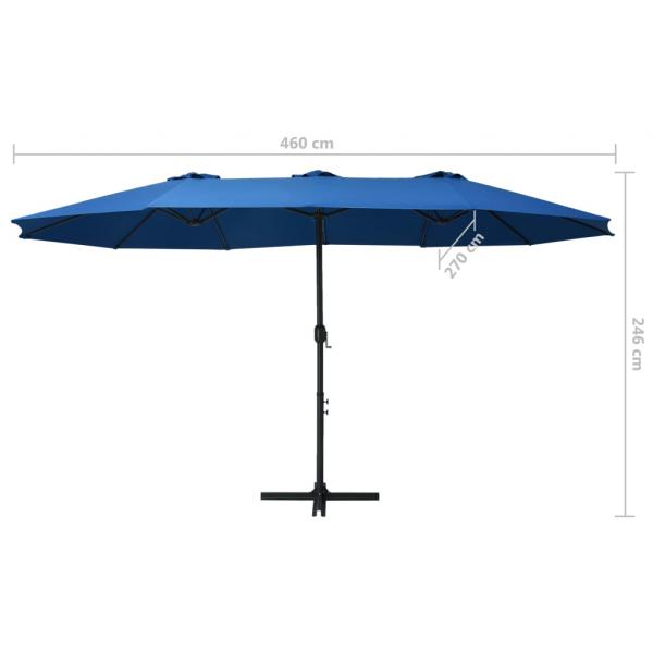 Sonnenschirm mit Aluminium-Mast 460x270 cm Blau