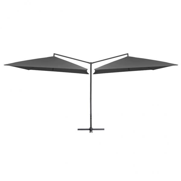 ARDEBO.de - Doppelsonnenschirm mit Stahlmast 250×250 cm Anthrazit 